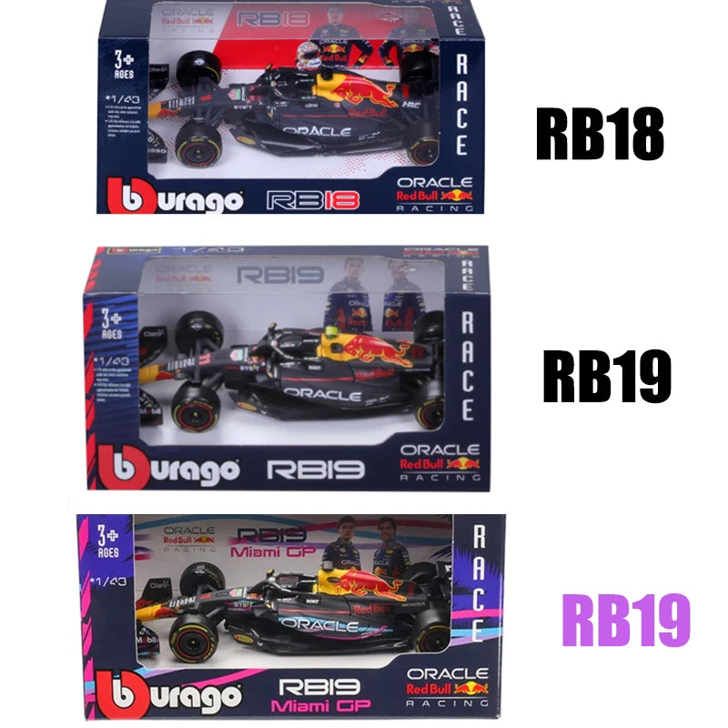 Bburago 1/43 F1 Red Bull Racing Miami GP RB19 /Team Champion Vestappan 1 Perez 11 / RB19 Las Vegas Cars Model Formula 1 Toy