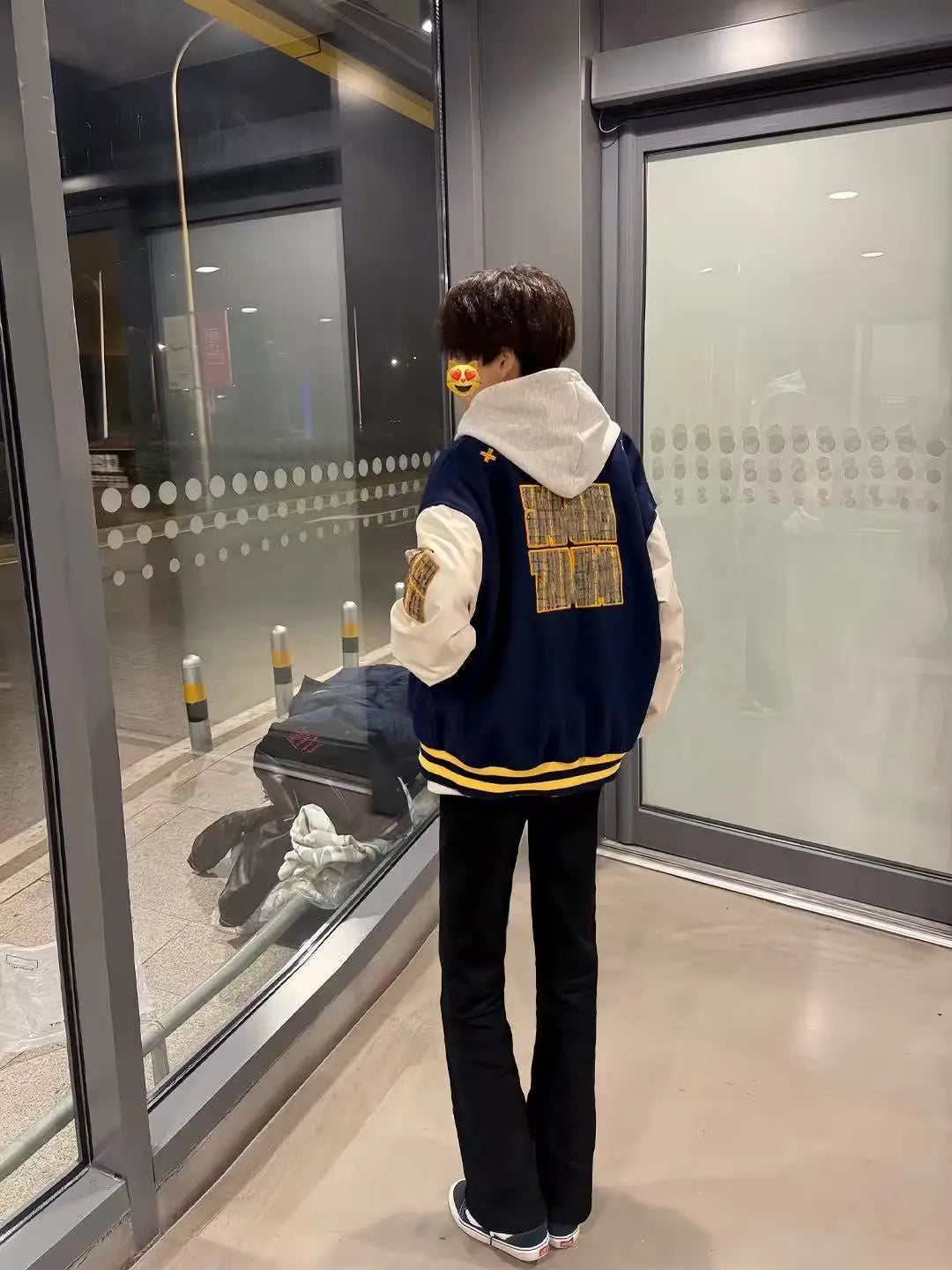 American Sle Baseball Jaet Men's Loose Fit Contrast Color Embroidery Lettering Retro Couple Match Outerwear Coat