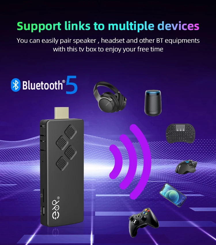 Global Version Android13 G96 TV Stick 8K Portable Streaming Media 2GB 16GB Multi Language TV Dongle Allwinner H313 Quad Core