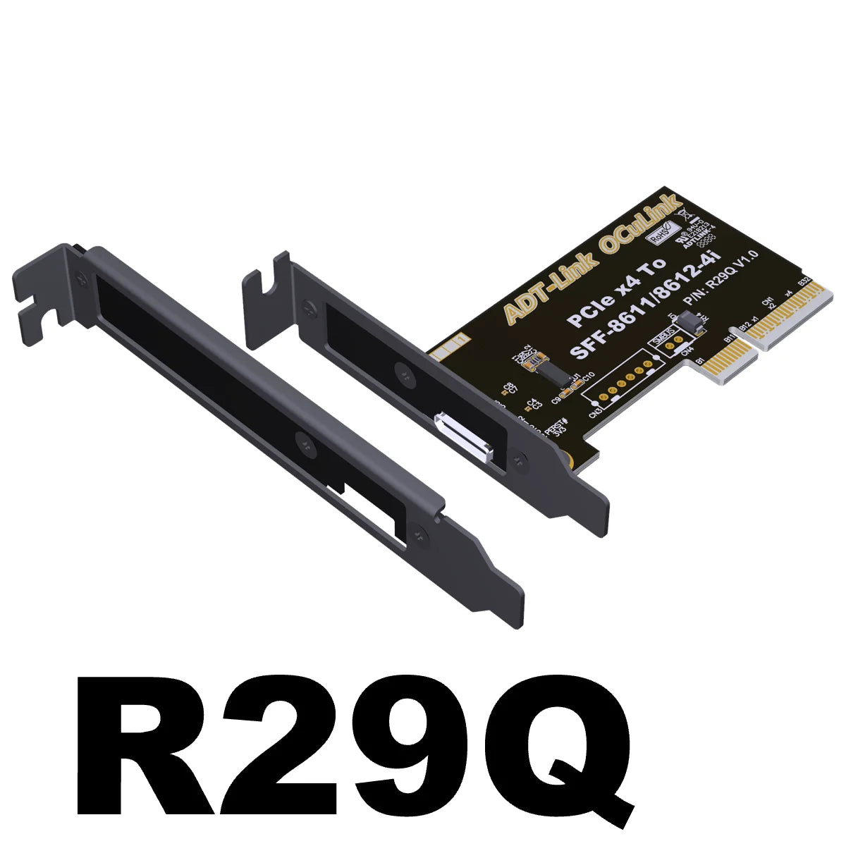 ADT New K9G OCuLink to PCI Express X16 Graphics Card GPU Dock PCIe 5.0 X4 128Gbps EGPU ATX Power Bracket M.2 SFF-8612 & SFF-8611