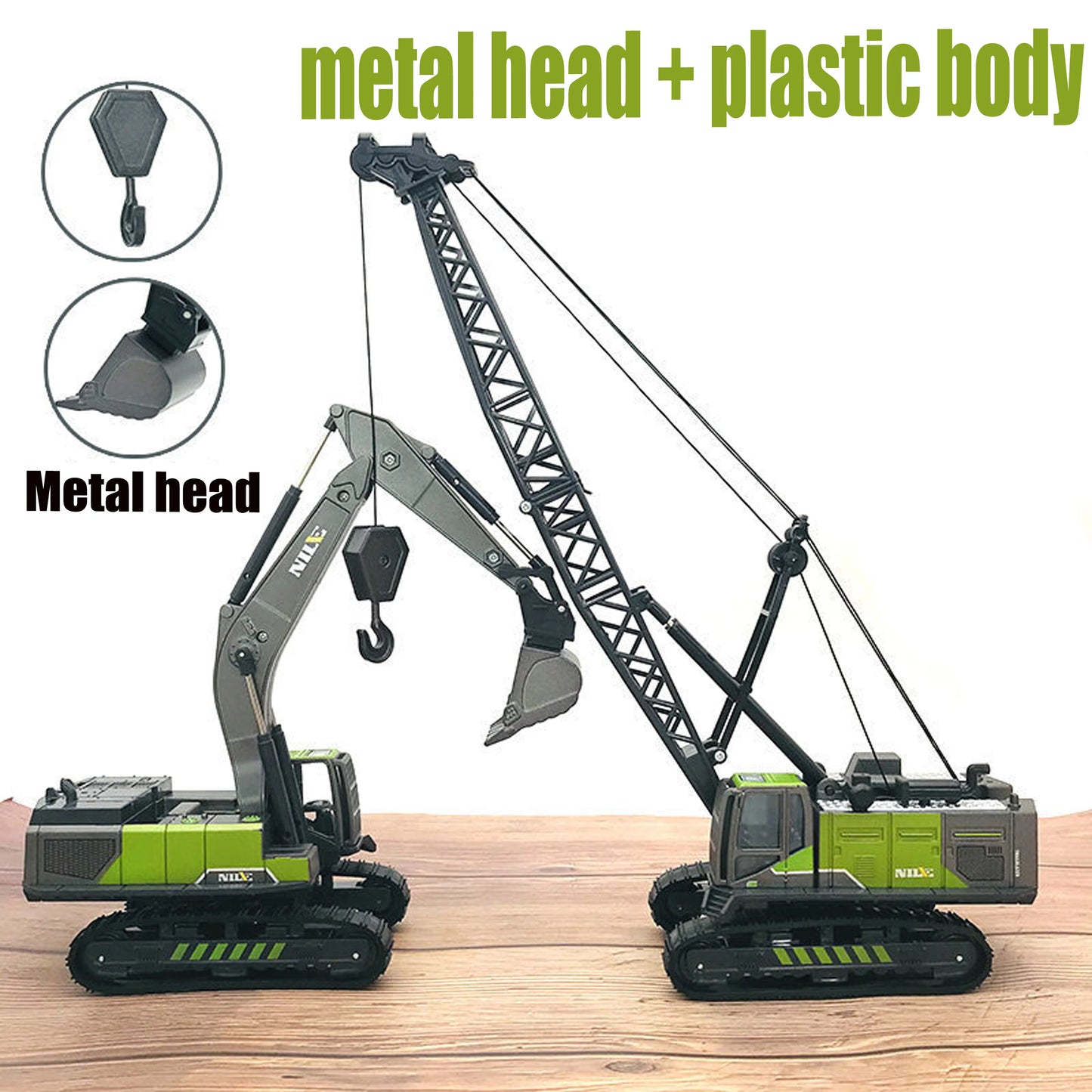 1/50 Diecast Engineering Vehicle Excavator Bulldozer Car Model Simulation Alloy Head Dumper Truck Crane Tanker Toys for Kids Boy