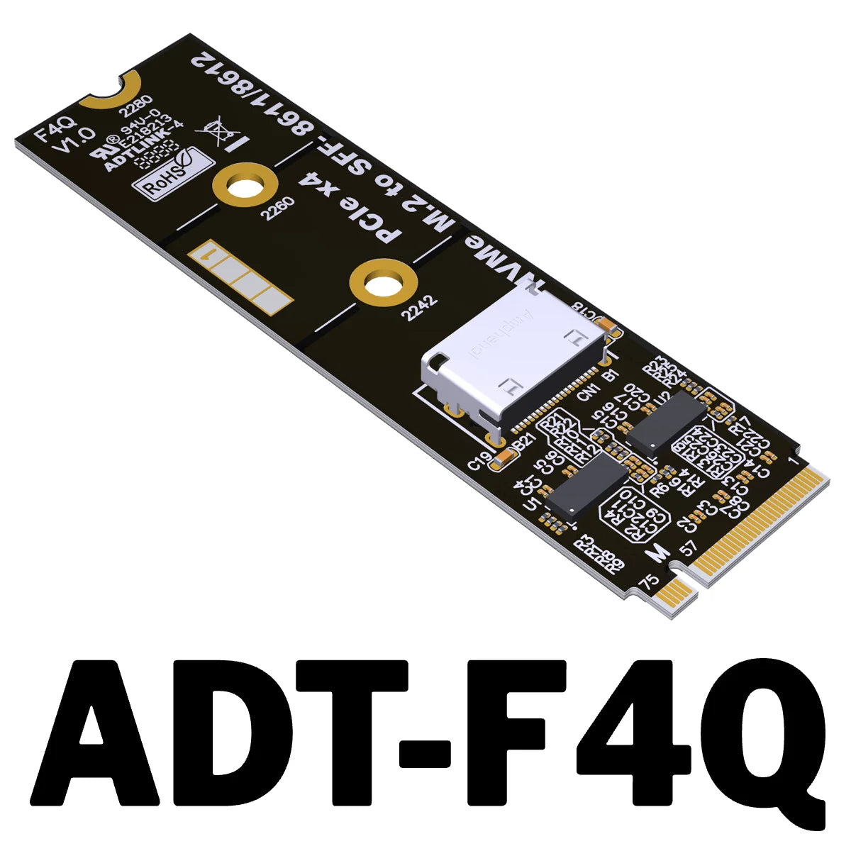 ADT New K9G OCuLink to PCI Express X16 Graphics Card GPU Dock PCIe 5.0 X4 128Gbps EGPU ATX Power Bracket M.2 SFF-8612 & SFF-8611