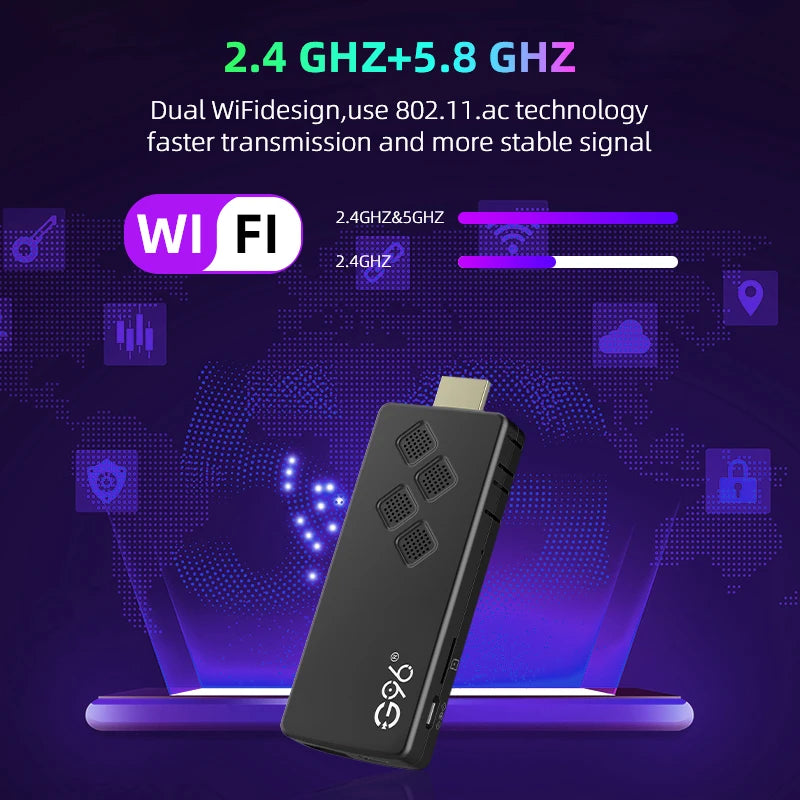 Global Version Android13 G96 TV Stick 8K Portable Streaming Media 2GB 16GB Multi Language TV Dongle Allwinner H313 Quad Core