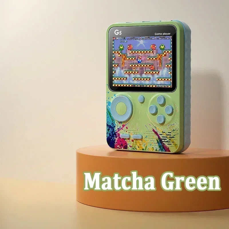G5 Retro Handheld Game Console With 500 Classic Games 3.0Inch Screen Portable Gamepad Macaron Color 1020mAH Rechargeable Battery