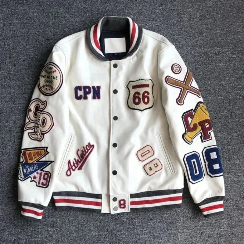 American Letter Embroidery Pattern Rhinestone High Quality Jacket And Coat Men Y2K New Street Hip Hop Vintage Baseball Uniform