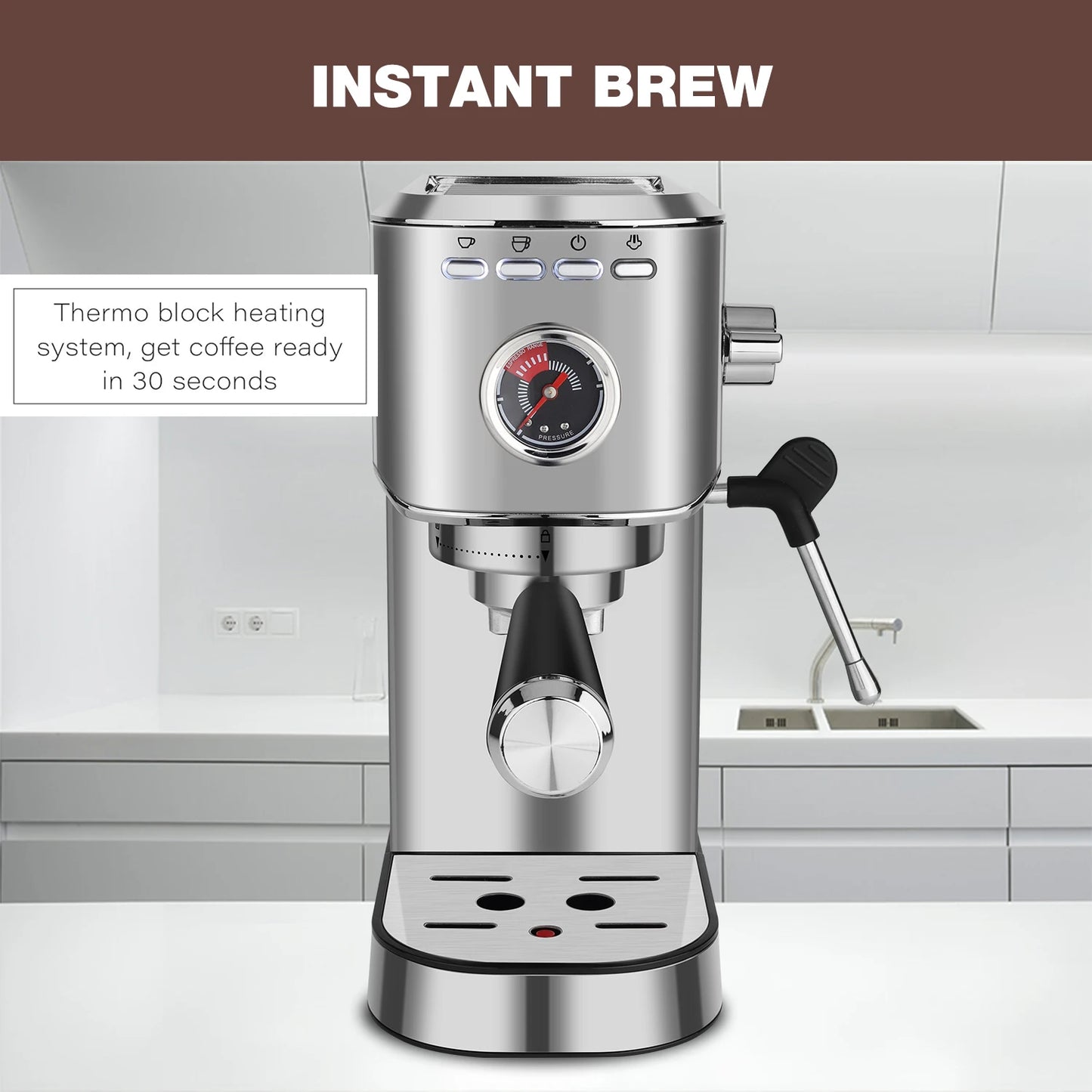 ماكينة إسبريسو دويومي ٢٠ بار، ماكينة إسبريسو احترافية مع خفاقة حليب، ماكينات إسبريسو تجارية وماكينات قهوة