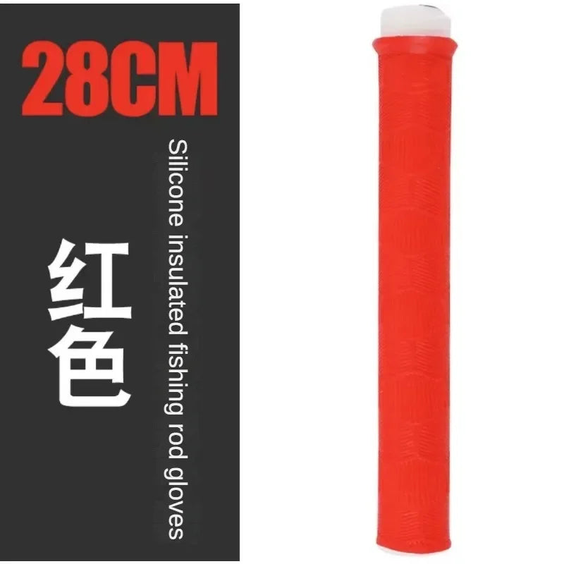 28cm Fishing Rod Silicone Grip Anti-Slip Sweat-Absorbing Wrap Strap Fishing Rod Tennis Racket Handle Covers Tackle Tools