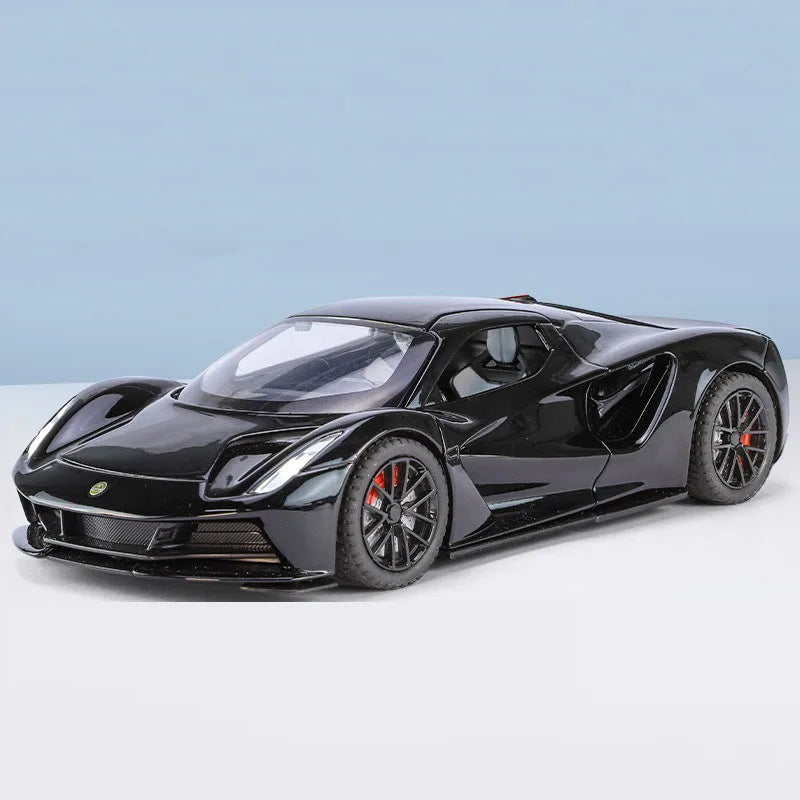 1/24 Lotus Evija Alloy Model Cars Toys Simulation Doors Opened Sports Car with Light and Sound Vehicle for Children Boys Gifts
