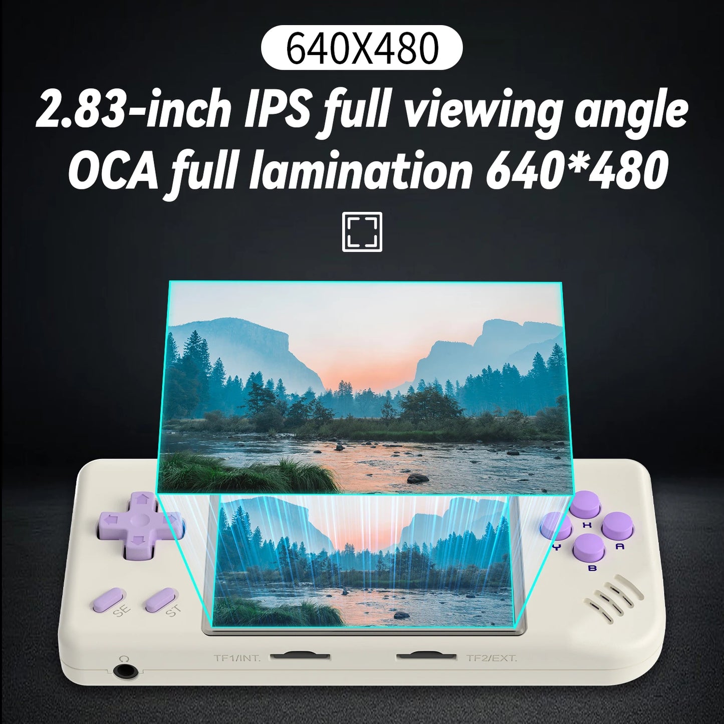 ANBERNIC RG28XX Handheld Game Console 2.83-inch 640*480 IPS Screen Linux System 3100mAh Support TV-HDMI-Output 64G 5000+ Games