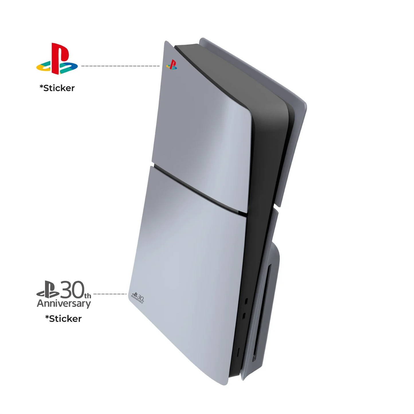 Limited Edition Grey Custom Replacement Faceplates with Logo Skin &30th Anniversary Sticker ABS Cover Shell For PS5 Slim Console