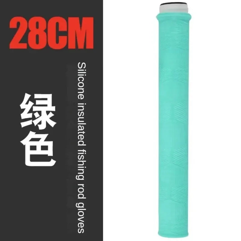 28cm Fishing Rod Silicone Grip Anti-Slip Sweat-Absorbing Wrap Strap Fishing Rod Tennis Racket Handle Covers Tackle Tools