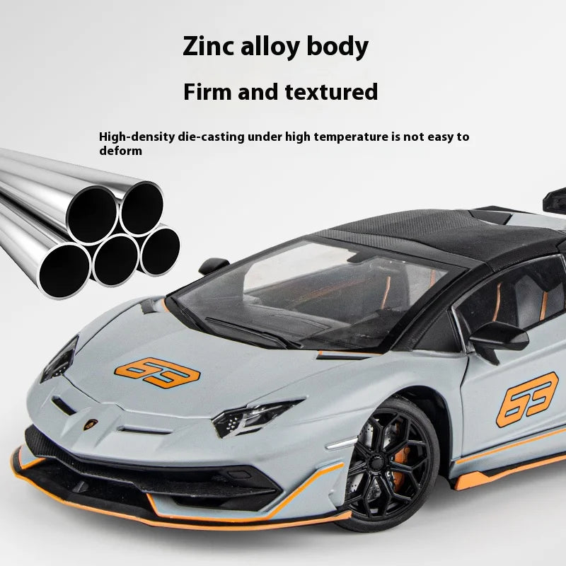 1:18 Lamborghini Aventador SVJ Hidden Edition Race King Supercar Legierung Druckguss Modell Auto Sound &amp; Licht Kinder Spielzeug Geschenk Präsentieren