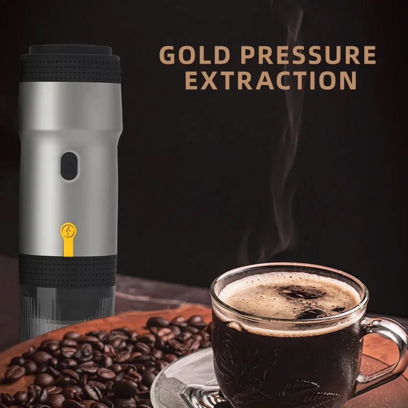 Electric Portable Coffee Machine Portable Italian Espresso Machine for Car & Home 3-in-1 Capsule Powder Travel Coffee Maker