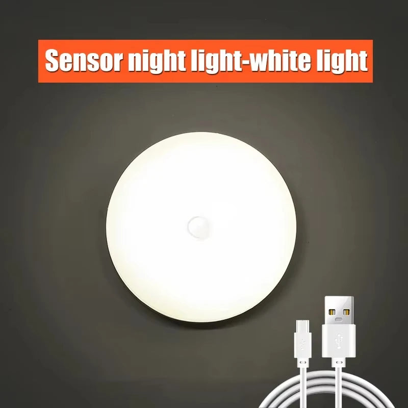 Motion Sensor Led Light Usb Charging Square Lamp for Bedroom Kitchen Stair Hallway Wardrobe Cupboard Lighting
