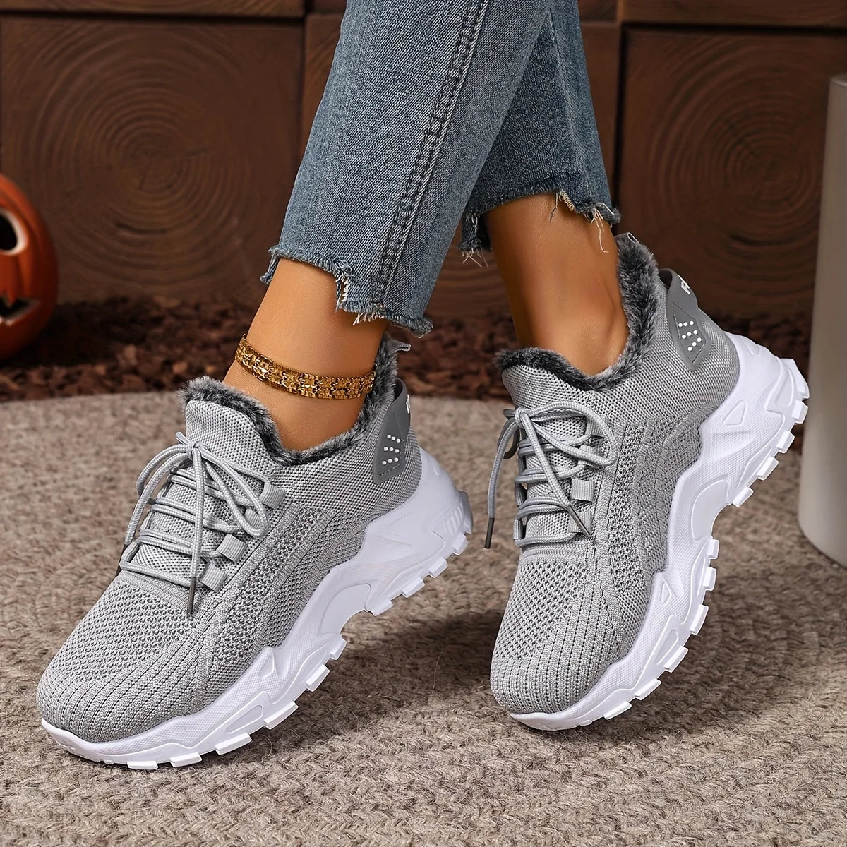 Women's Winter Lightweight Warm Sneakers Waterproof Non-Slip Outdoor Walking Shoes for Cold Weather Daily Commuting