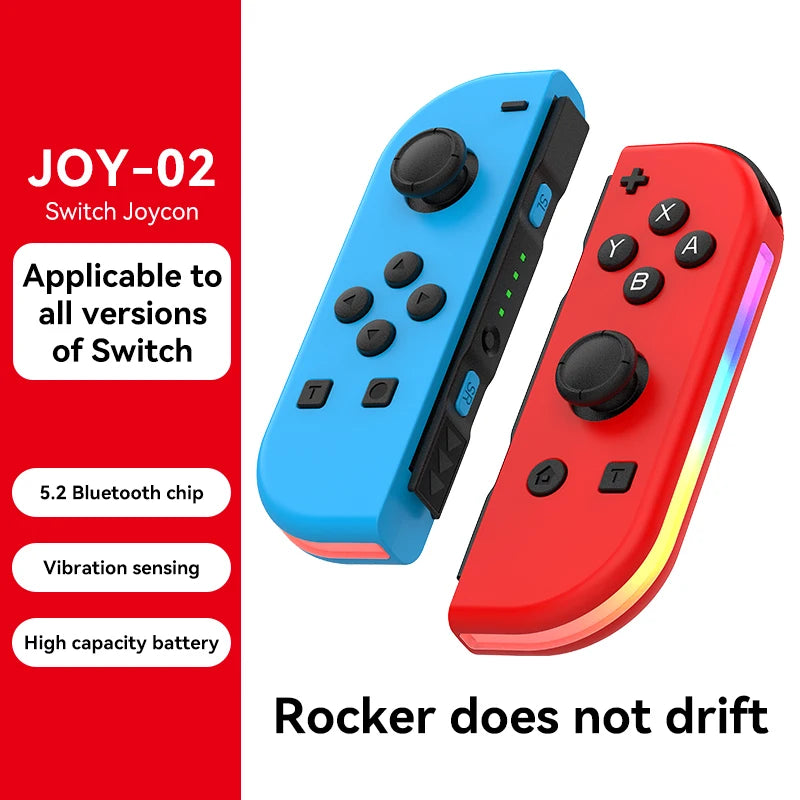 Controller for Swith Colorful RGB Light Game Controller (L/R) Wireless joycon for Nintendo Switch Oled  Dual Vibration/Motion
