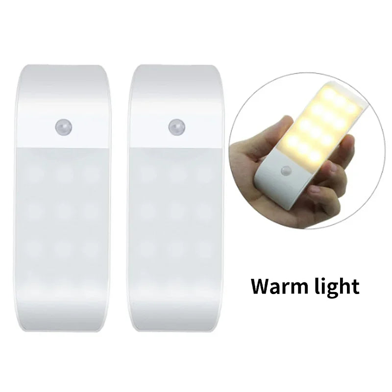 Motion Sensor LED Night Light USB Rechargeable Wall Light For Cabinet Closet Aisle Staircase Bedside Bedroom Night Lights