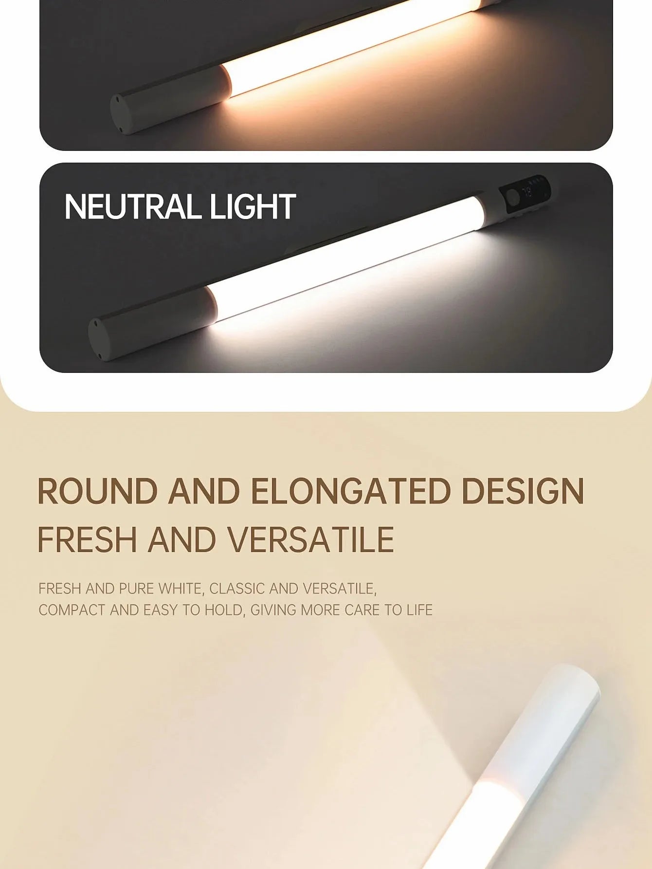 Motion Sensor Light LED Digital Display Night Light Desk Lamp USB Rechargeable Cabinet Lights For Kitchen Bedroom Wardrobe Light