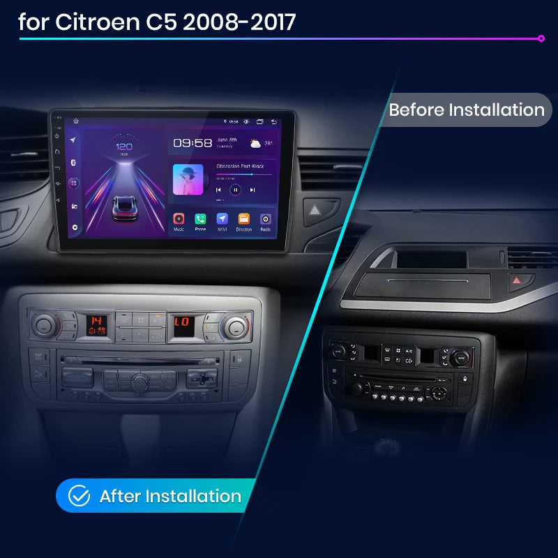 Junsun V1 Plus Car Radio For Citroen C5 2008 - 2017 wireless CarPlay Android Auto car intelligent systems No 2 din 2din DVD