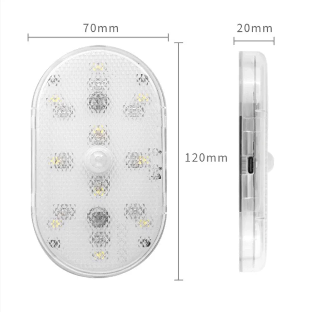 Motion Sensor Led Light USB Rechargeable Automatic Induction Sensing Light Wireless Foot Lamp for Car Trunk Door