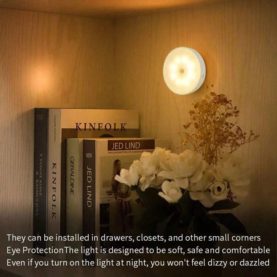 Motion Sensor Led Light Usb Charging Square Lamp for Bedroom Kitchen Stair Hallway Wardrobe Cupboard Lighting