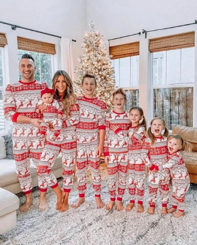 Family Christmas Matching Pajamas Set Xmas Adult Kids Mother And Daughter Father Son Sleepwear Baby Family Look Outfits