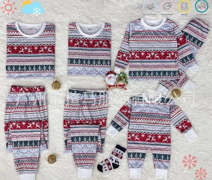 Family Christmas Matching Pajamas Set Xmas Adult Kids Mother And Daughter Father Son Sleepwear Baby Family Look Outfits