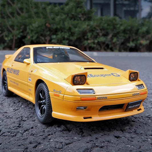 1:24 Mazda RX7 Initial D Alloy Toys Car Model Diecast Metal Cars With Model Pull Back Sound And Light Collection For Boy Gifts