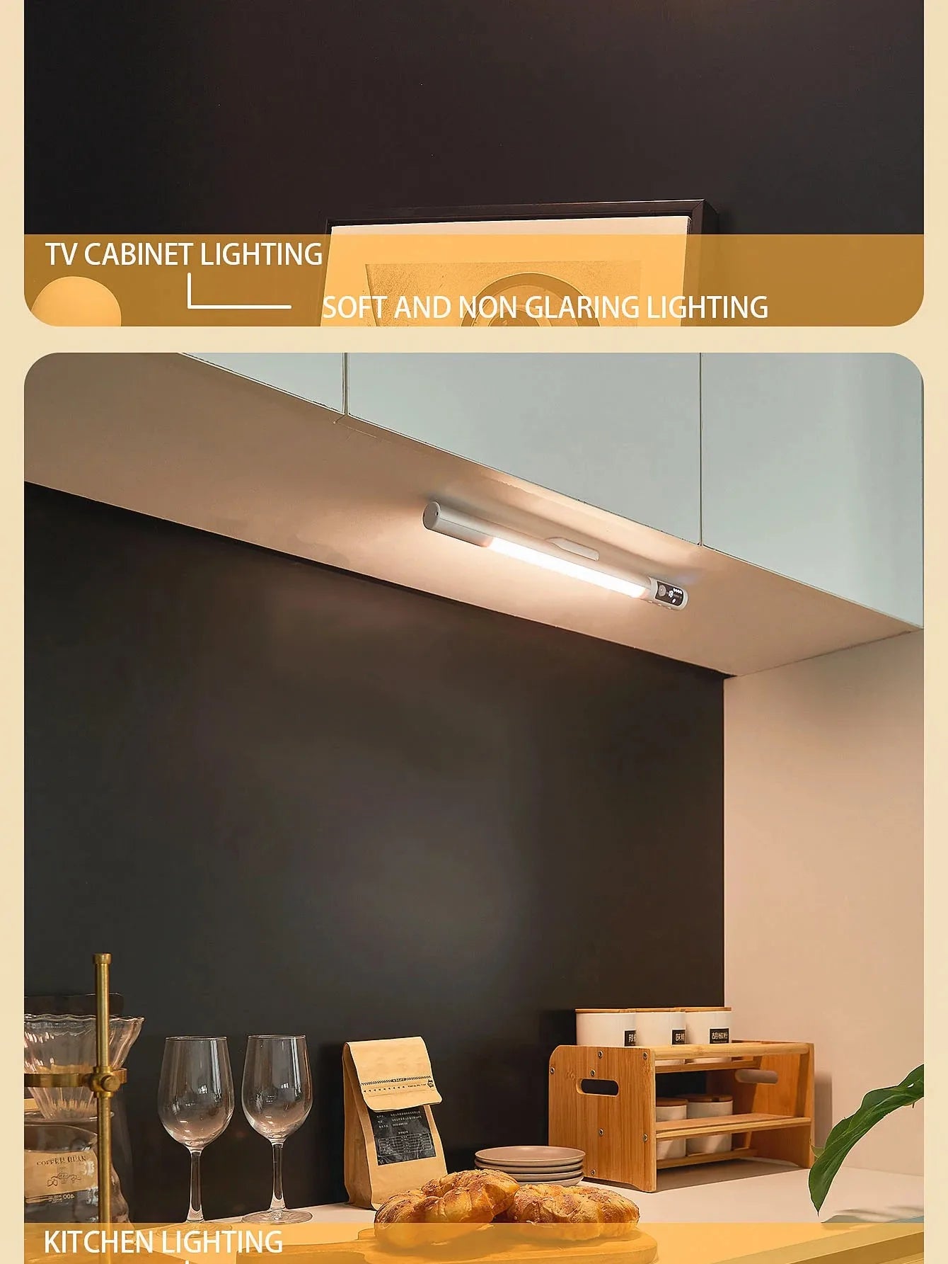 Motion Sensor Light LED Digital Display Night Light Desk Lamp USB Rechargeable Cabinet Lights For Kitchen Bedroom Wardrobe Light