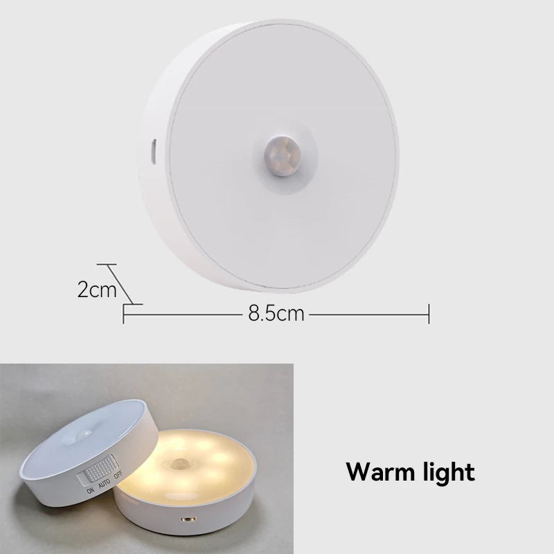 Motion Sensor LED Night Light USB Rechargeable Night Lamp For Kitchen Cabinet Wardrobe Lamp Staircase Wireless Closet Light