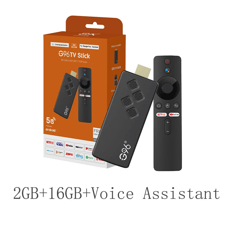 Global Version Android13 G96 TV Stick 8K Portable Streaming Media 2GB 16GB Multi Language TV Dongle Allwinner H313 Quad Core