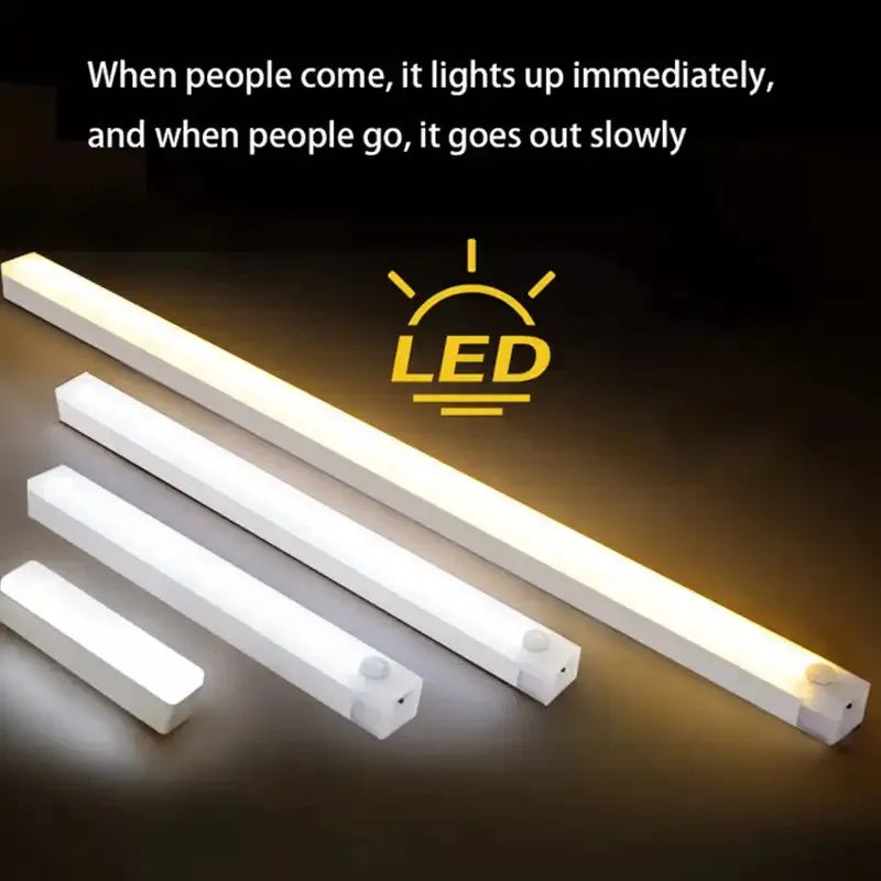 Motion Sensor Lamp Night Light Wireless LED USB Type C Rechargeable Lamp for Kitchen Cabinet Bedroom Wardrobe Staircase Lighting