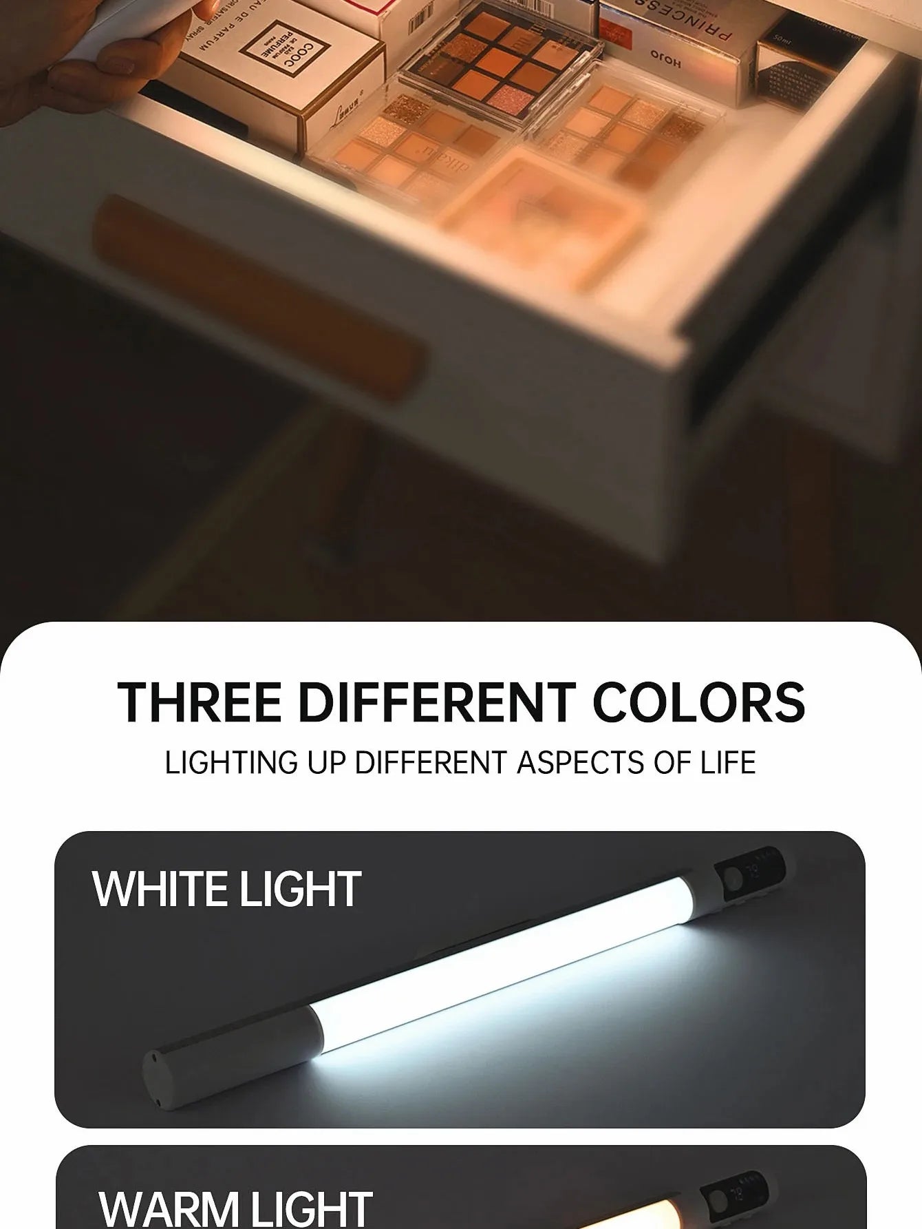 Motion Sensor Light LED Digital Display Night Light Desk Lamp USB Rechargeable Cabinet Lights For Kitchen Bedroom Wardrobe Light