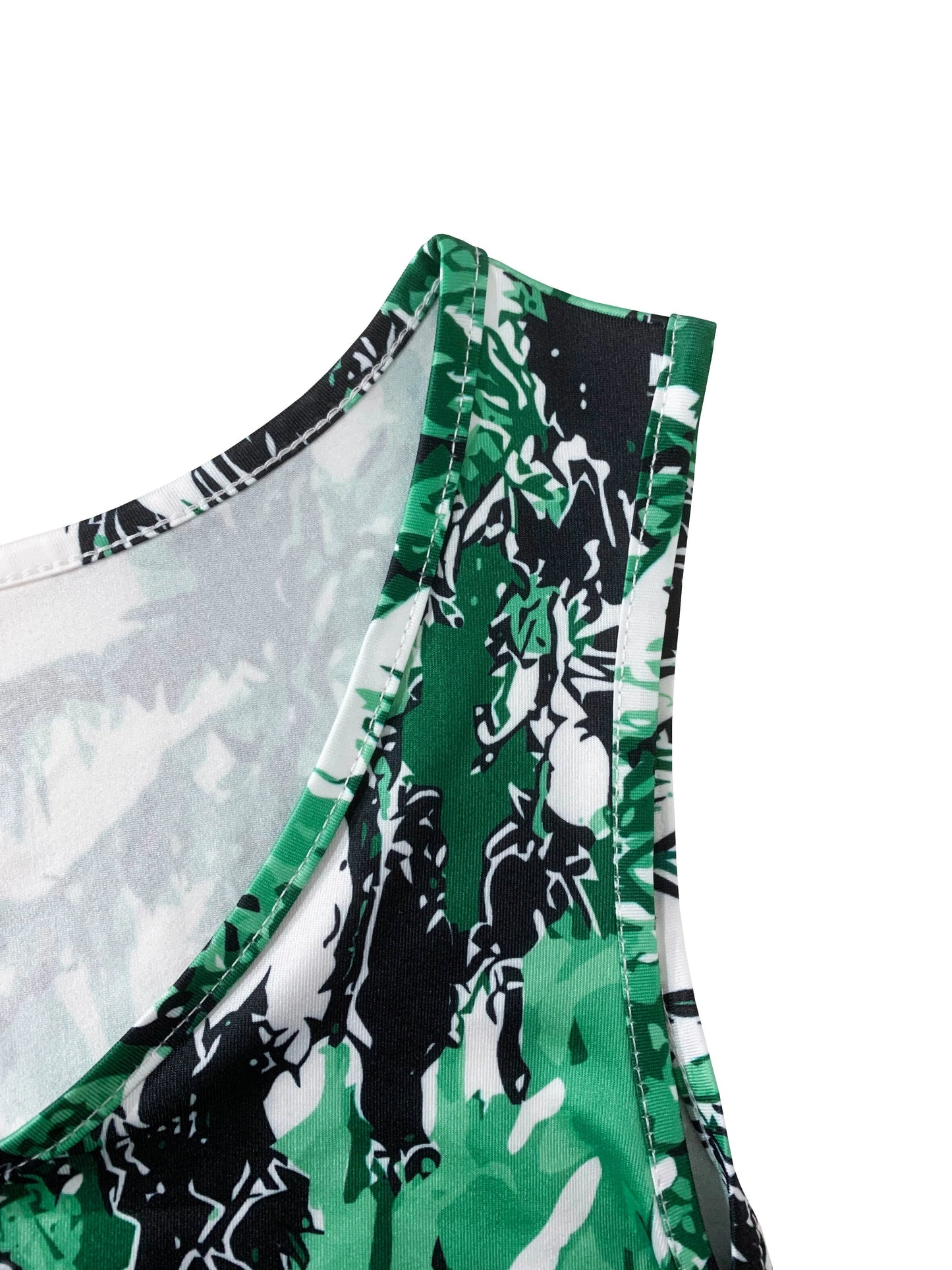 Summer New Women's Dresses Fashion Casual Sleeveless Dresses Floral Printed Round Neck Dresses Beach Vacation Women's Dresses