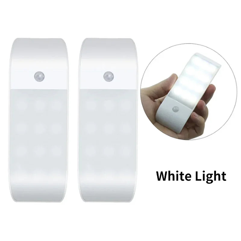 Motion Sensor LED Night Light USB Rechargeable Wall Light For Cabinet Closet Aisle Staircase Bedside Bedroom Night Lights