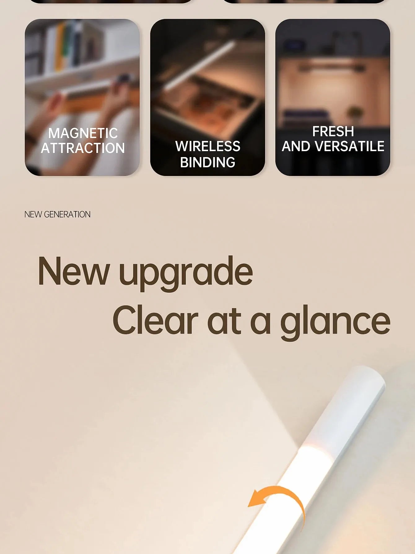 Motion Sensor Light LED Digital Display Night Light Desk Lamp USB Rechargeable Cabinet Lights For Kitchen Bedroom Wardrobe Light