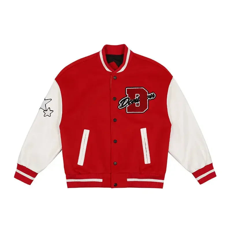 American Letter Embroidery Pattern Rhinestone High Quality Jacket And Coat Men Y2K New Street Hip Hop Vintage Baseball Uniform