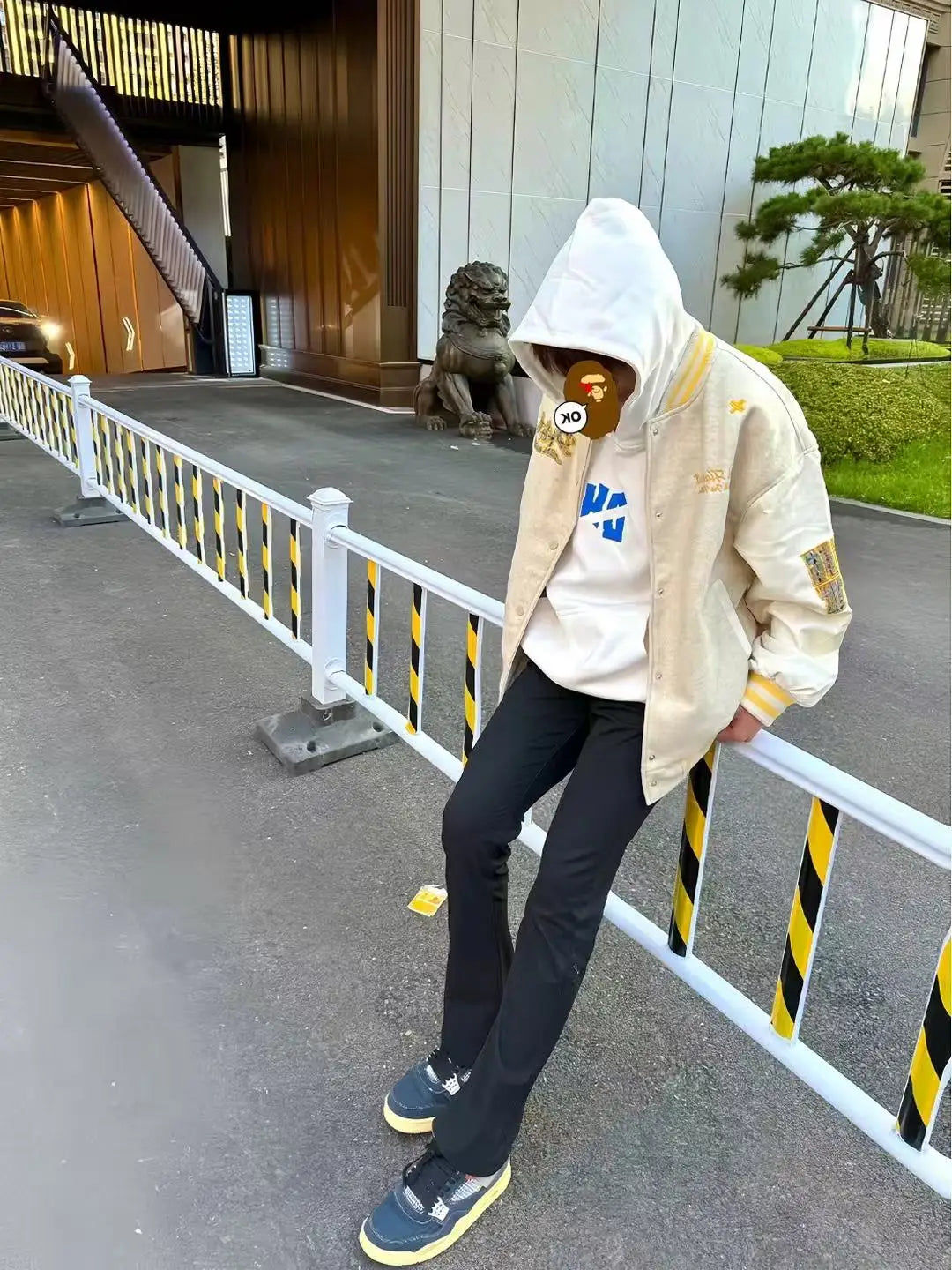 American Sle Baseball Jaet Men's Loose Fit Contrast Color Embroidery Lettering Retro Couple Match Outerwear Coat