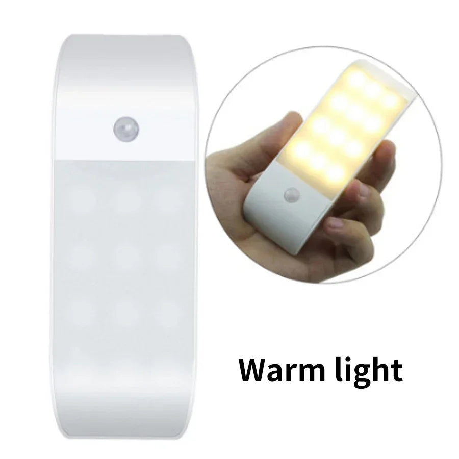 Motion Sensor LED Night Light USB Rechargeable Wall Light For Cabinet Closet Aisle Staircase Bedside Bedroom Night Lights