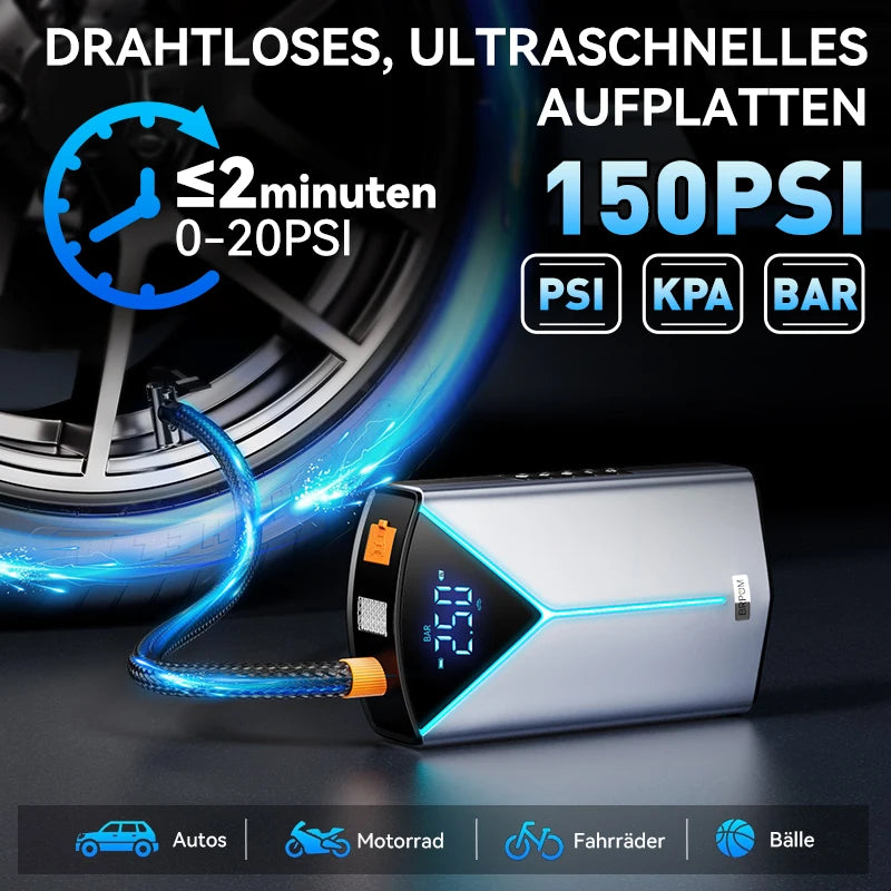 بطارية تشغيل السيارة الليثيومية بقدرة 5000 أمبير مناسبة لمحركات البنزين حتى 10 لترات أو محركات الديزل حتى 8 لترات، مزودة بإضاءة LED.