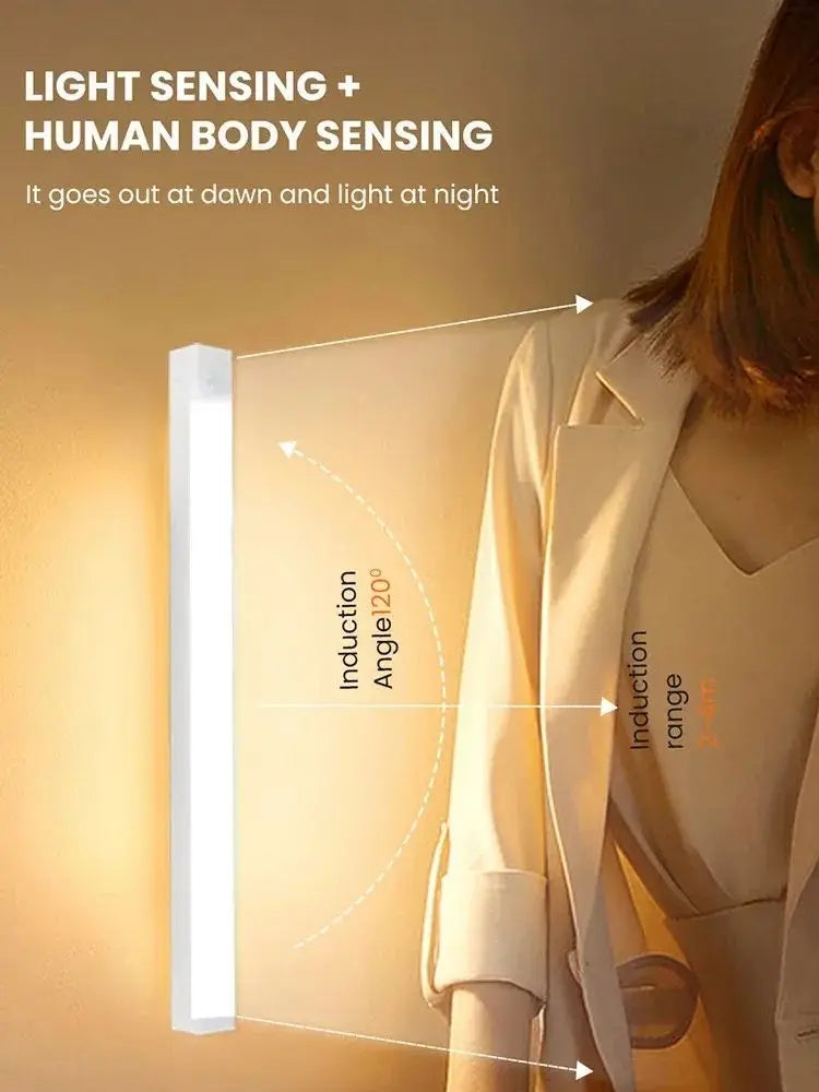 Motion Sensor Lamp Night Light Wireless LED USB Type C Rechargeable Lamp for Kitchen Cabinet Bedroom Wardrobe Staircase Lighting