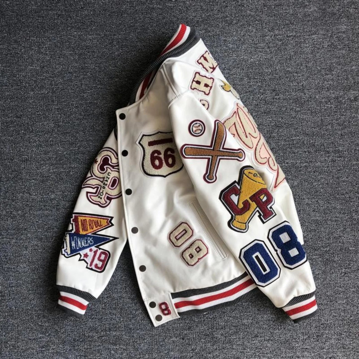 American Retro Letter Embroidery Baseball Jacket Men's Fashion Brand Loose Jacket Motorcycle Harajuku Hip-Hop Coat