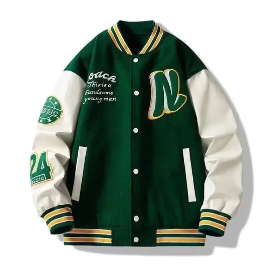 Stylish Patchwork Jacket New Style Baseball Uniform Trendy Men's Spring Autumn Couple's Attractive Hong Kong Style Top