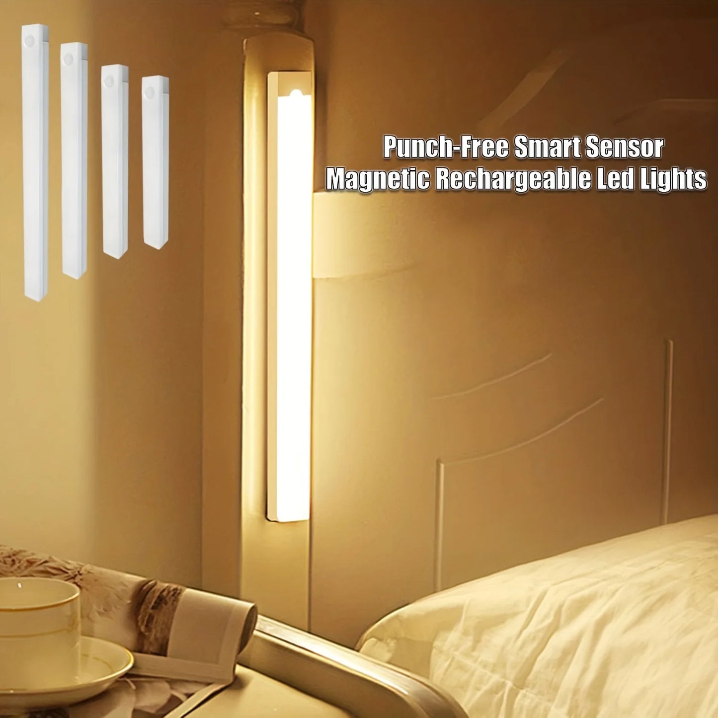 Motion Sensor Light Night LED Lamp USB Battery Wall For Home House Room Bedroom Kitchen Wireless Decor Indoor Bathroom